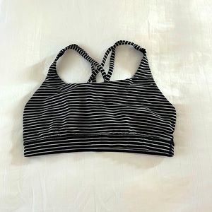 Lululemon Energy Bra, Striped, Size 10